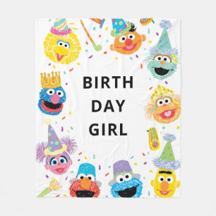 Couverture Polaire Les amis de Sesame Street Confettis Anniversaire