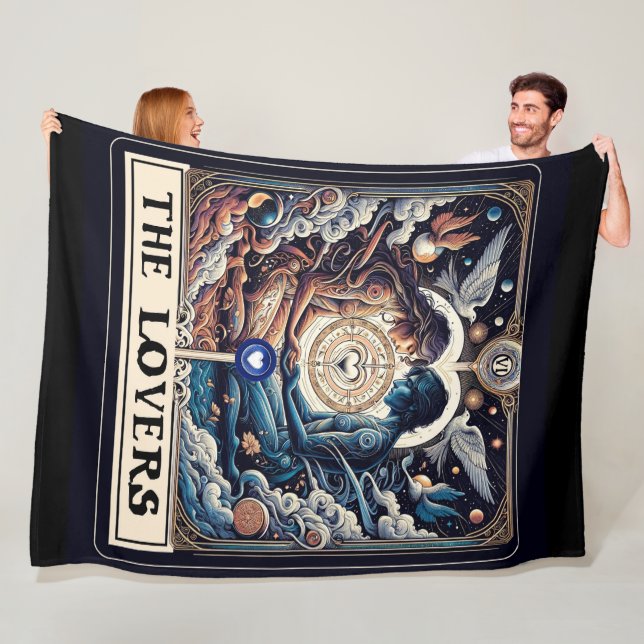 Couverture Polaire LES AMOUREUX Tarot Céleste Homme & Femme Âmes (En situation)