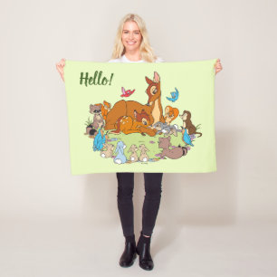 Couverture Polaire Les animaux de forêt saluent le prince Bambi