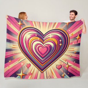 Couverture Polaire les années 70 coeur pop art/Mug de Saint Valentin