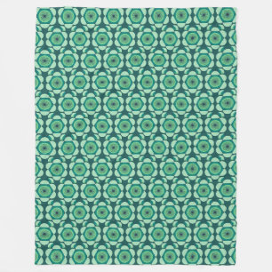 Couverture Polaire les années 70 floral vibe - vert et bleu