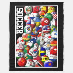 Couverture Polaire Les balles du monde de football