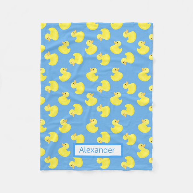 Couverture Polaire Les canards jaunes sur un Arrière - plan bleu pers (Devant)