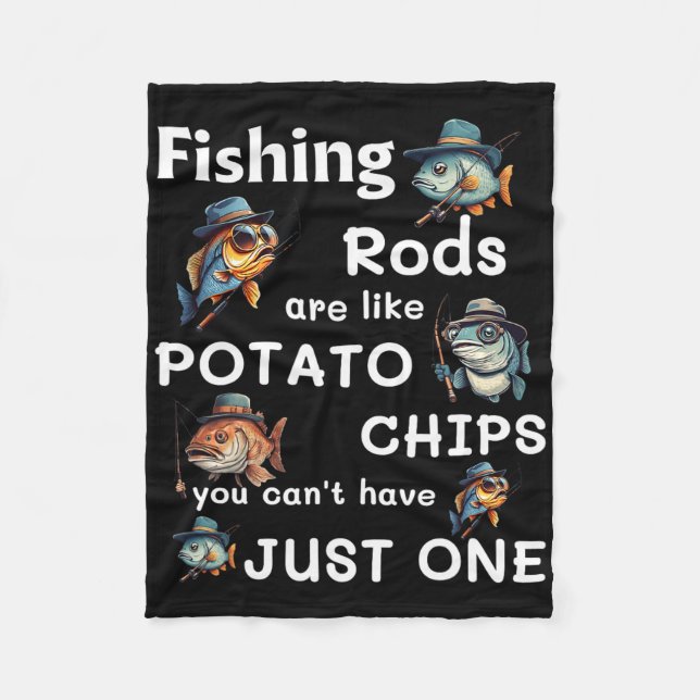Couverture Polaire Les Cannes à Pêche Sont Comme des Chips Vous Ne Po (Devant)