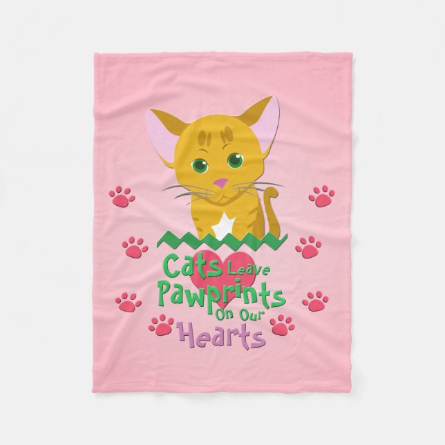 Couverture Polaire Les chats laissent des empreintes (Devant)