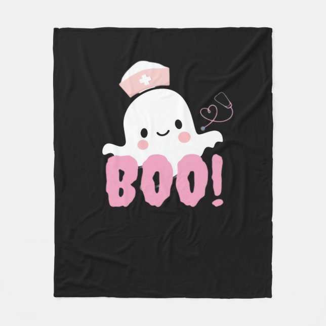 Couverture Polaire Les Chemises Infirmières D'Halloween Femme Boo ! T (Devant)