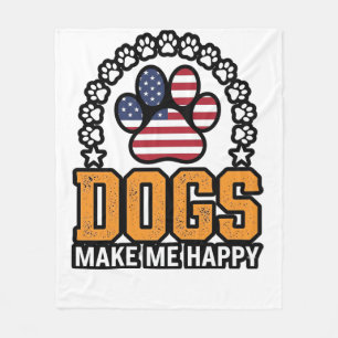 Couverture Polaire Les chiens me rendent heureux Chemise vintage à pa
