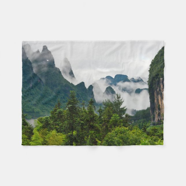 Couverture Polaire Les collines du Limestone | Yangshuo, Guangxi, Chi (Devant (Horizontal))
