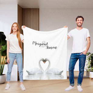 Couverture Polaire Les cygnes noms d'amour mariage