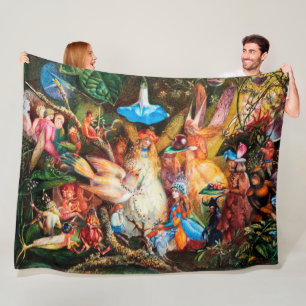 Couverture Polaire LES FAIRIES FAVORIENT OISEAUX ENCHTonnés Bois