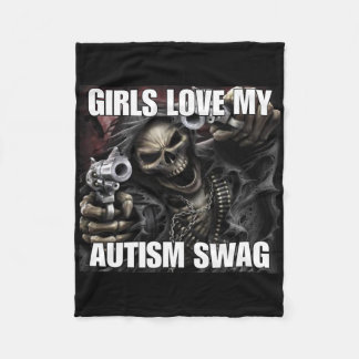 Couverture Polaire Les Filles Aiment Mon Autisme Swag Drôle Cringe Du