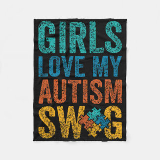 Couverture Polaire Les Filles Aiment Mon Autisme Swag Soutien Autiste