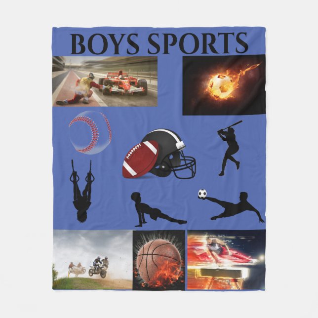 COUVERTURE POLAIRE LES GARÇONS SPORTIFS FLEÈRENT BLANKET. (Devant)