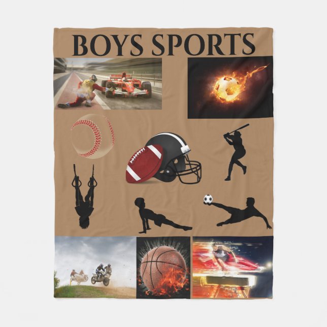 COUVERTURE POLAIRE LES GARÇONS SPORTIFS FLEÈRENT BLANKET. (Devant)