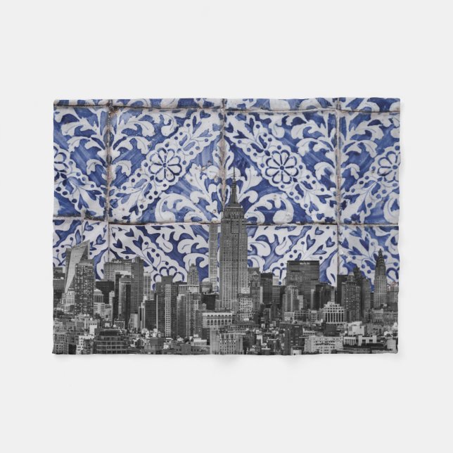 Couverture Polaire Les gratte-ciels de New York rencontrent les carre (Devant (Horizontal))