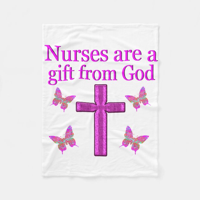 COUVERTURE POLAIRE LES INFIRMIÈRES SONT UN CADEAU DE DIEU (Devant)