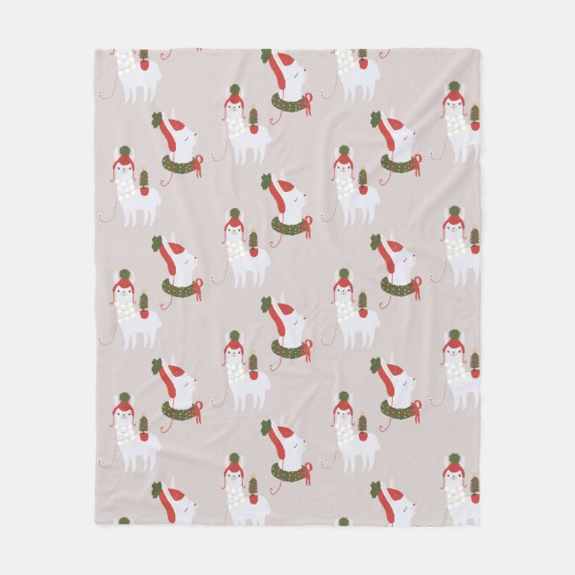 Couverture Polaire Les lumières de Noël de la jolie Llama (Devant)