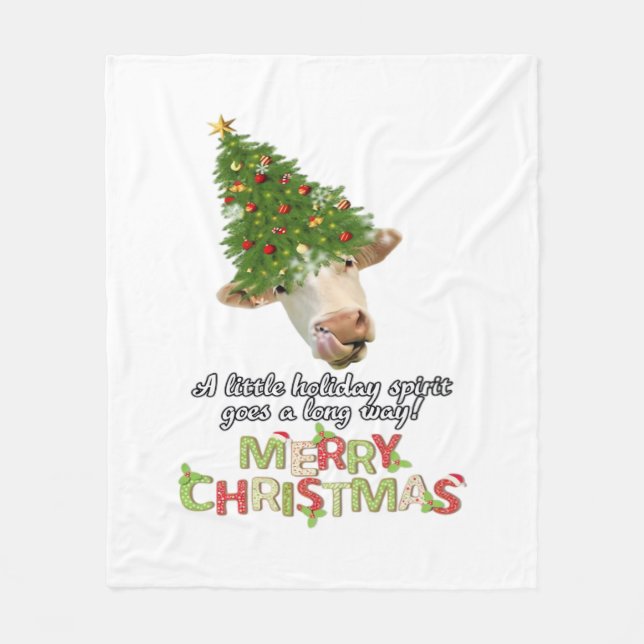Couverture Polaire Les lumières de Noël Les amateurs de vaches T-shir (Devant)