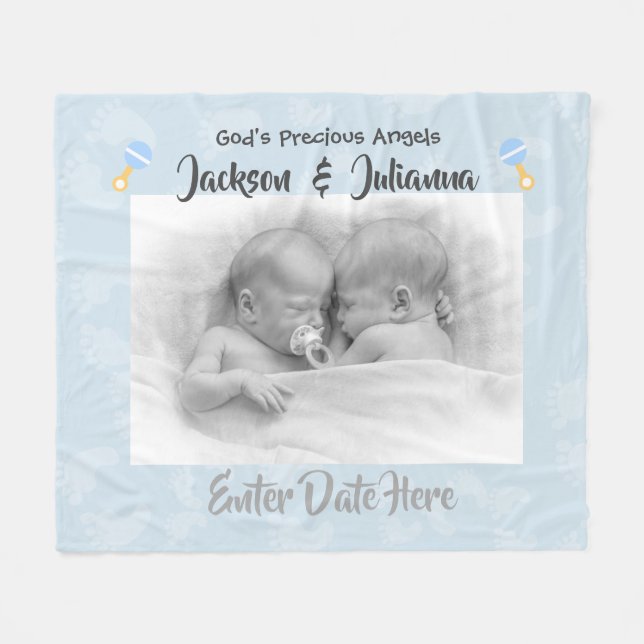Couverture Polaire Les meilleurs cadeaux de bébé pour des jumeaux - (Devant (Horizontal))