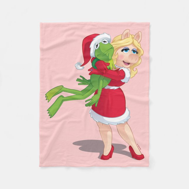 Couverture Polaire Les Muppets| Kermit et Miss Piggy Christmas (Devant)