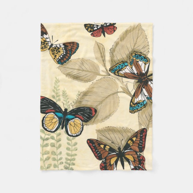 Couverture Polaire Les papillons qui dorment sur les Feuilles (Devant)