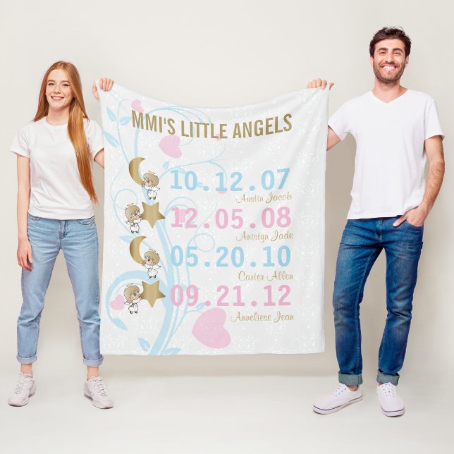 Couverture Polaire Les petits anges de Mimi - Personnaliser (En situation)
