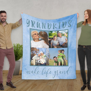 Couverture Polaire Les petits-enfants font la vie de Grand Blue Photo