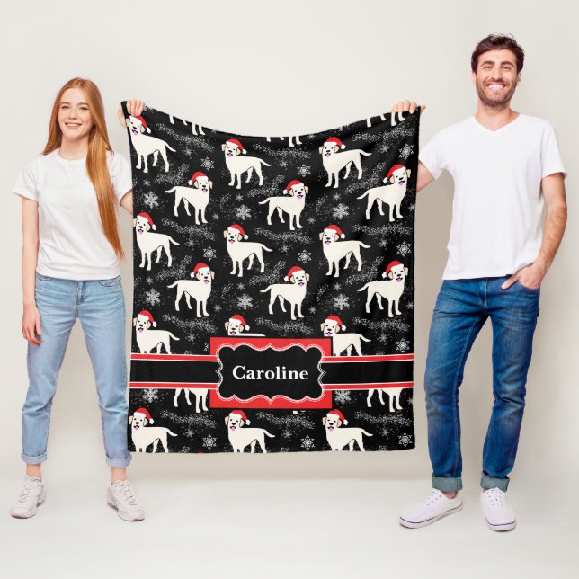 Couverture Polaire Les récupératrices du Labrador à Noël (En situation)