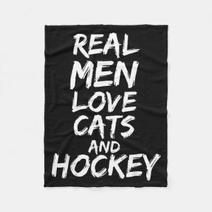 Couverture Polaire Les vrais hommes aiment les chats et le hockey T-s