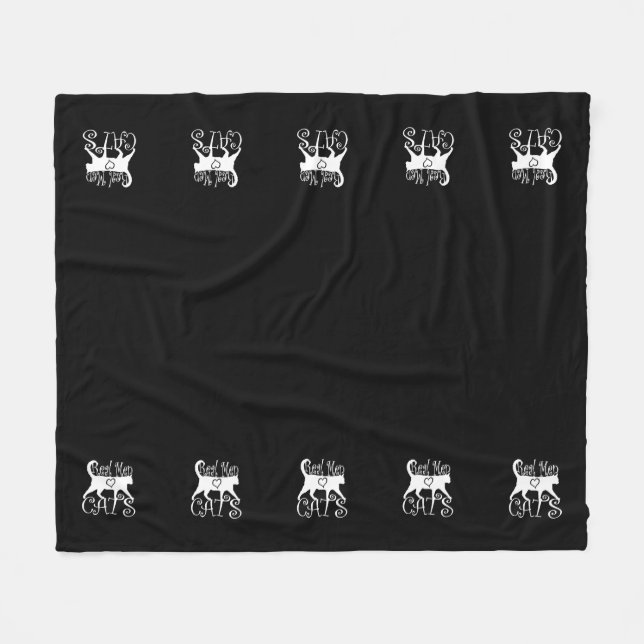 Couverture Polaire Les vrais hommes aiment les chats Jazzy Style (Devant (Horizontal))