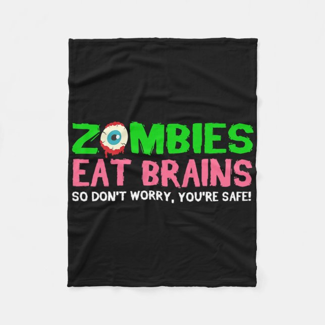 Couverture Polaire Les zombies mangent les cerveaux Ne vous inquiétez (Devant)