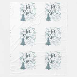 Couverture Polaire Let it snow family toddler Christmas tree 