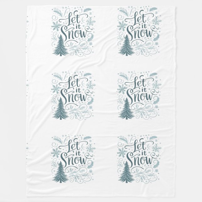 Couverture Polaire Let it snow family toddler Christmas tree  (Devant)