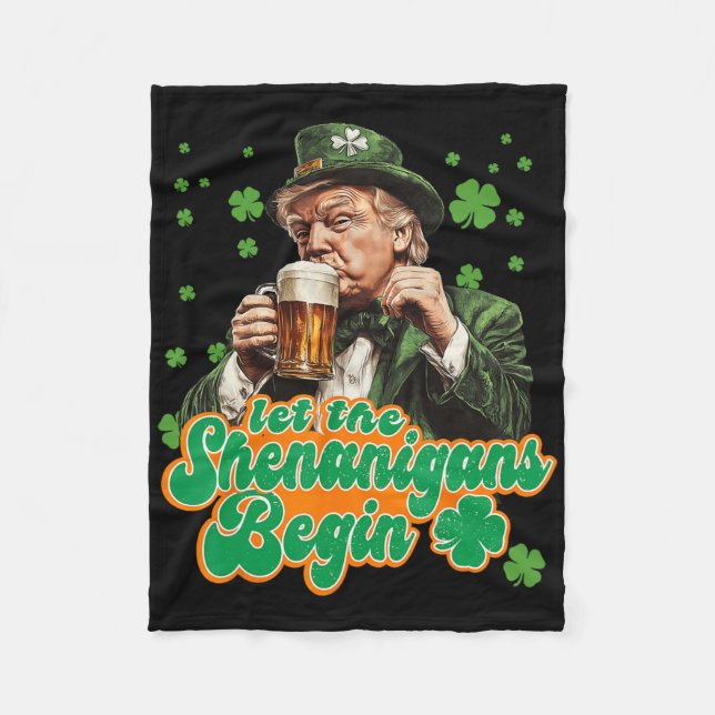 Couverture Polaire Let The Shenanigans Begin St Patrick's Day Shamroc (Devant)