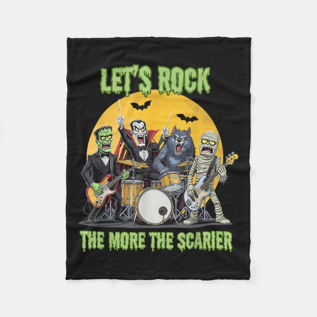 Couverture Polaire Lets Rock The More The Ier Clic Monsters Halloween (Devant)
