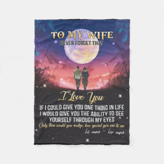 Couverture Polaire Lettre à ma femme Cadeau de la Saint-Valentin