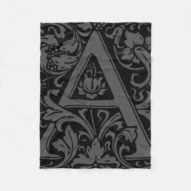 Couverture Polaire Lettre A Monogramme Médiéval Art Nouveau (Devant)