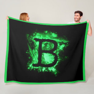 Couverture Polaire Lettre B - Alphabet majuscule vert