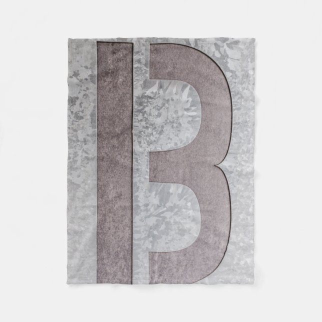 Couverture Polaire lettre B Brown et grise (Devant)