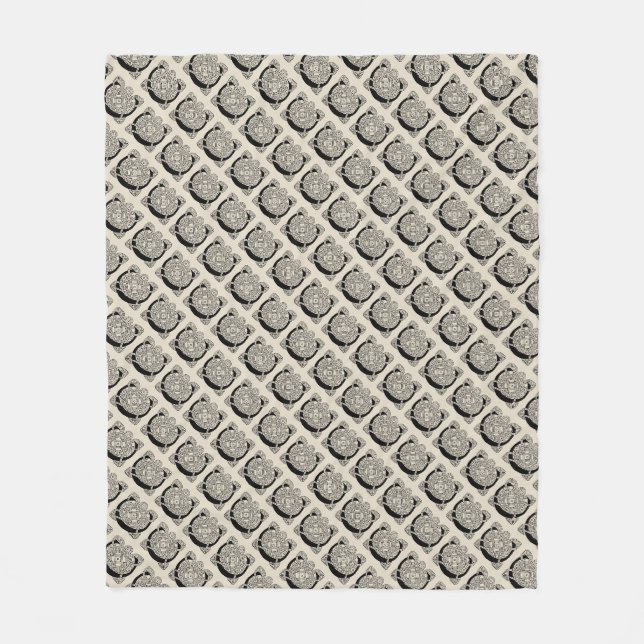Couverture Polaire Lettre C Vintage Monogramme de noeud celtique (Devant)