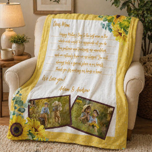 Couverture Polaire Lettre d'amour de la fête des mères Sunflower Keep