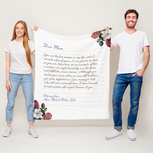 Couverture Polaire Lettre d'amour manuscrite d'ordinateur portable pe (En situation)