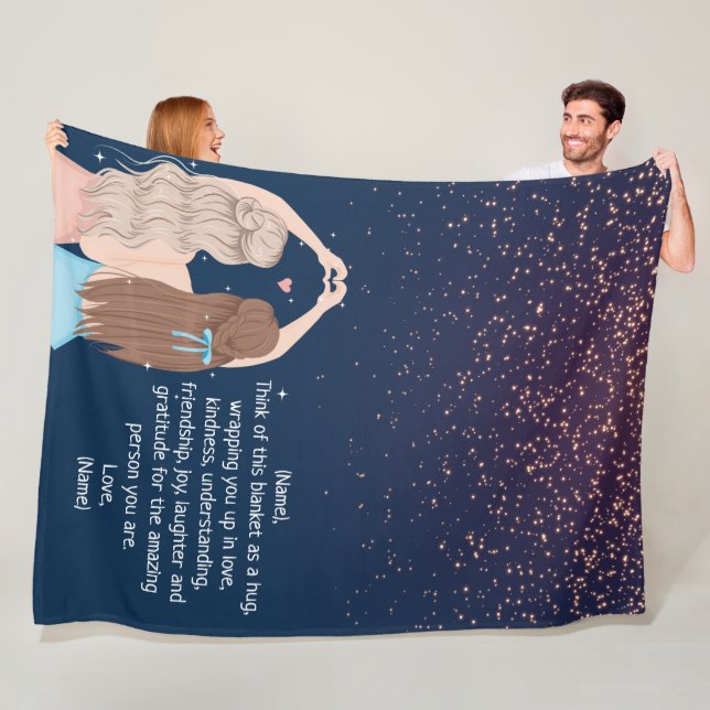 Couverture Polaire Lettre de l'ami de la Marine Gold Sparkle Girls No (En situation)