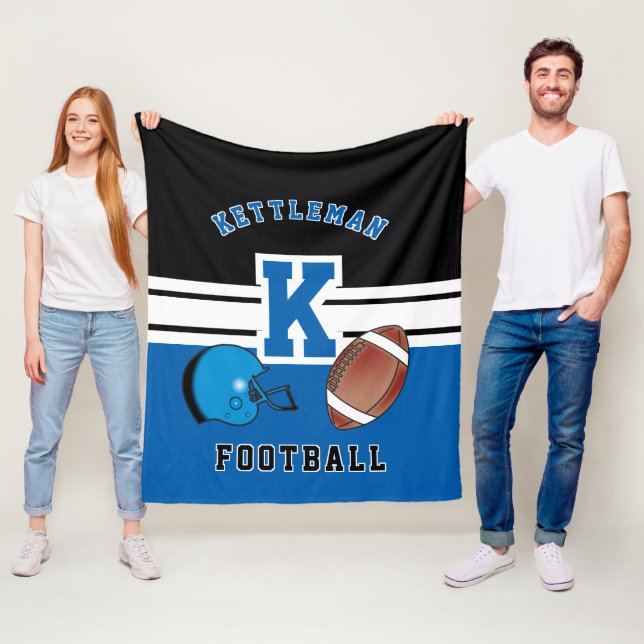 Couverture Polaire LETTRE Football 🏈 Sport Bleu (En situation)