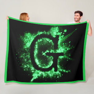 COUVERTURE POLAIRE LETTRE G MAJUSCULE VERTE