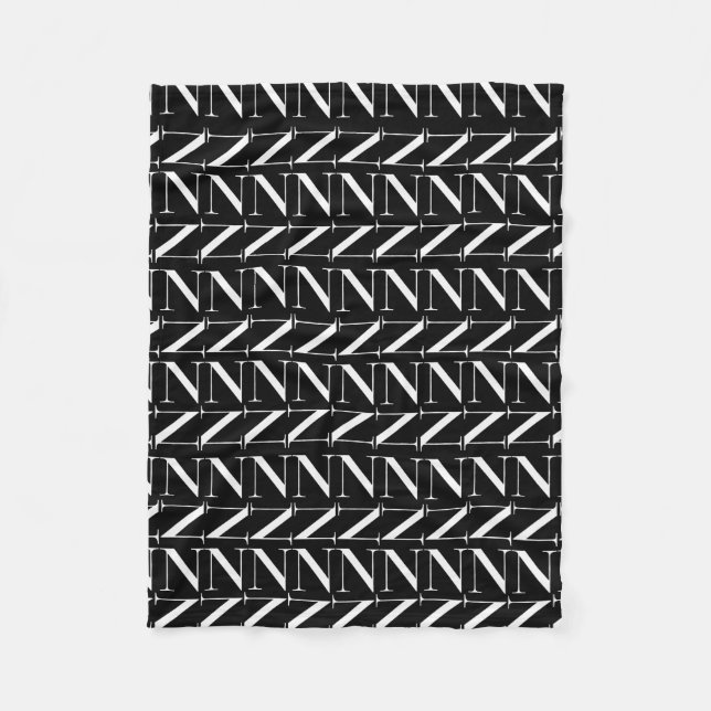 Couverture Polaire Lettre initiale monogramme N (Devant)