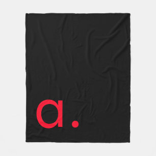 COUVERTURE POLAIRE LETTRE INITIALE NOIRE ROUGE LETTRE NOIRE PLACE