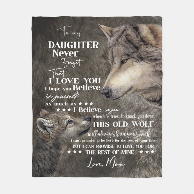 Couverture Polaire Lettre loup| Une Lettre Personnalisée À Ma Fille (Devant)