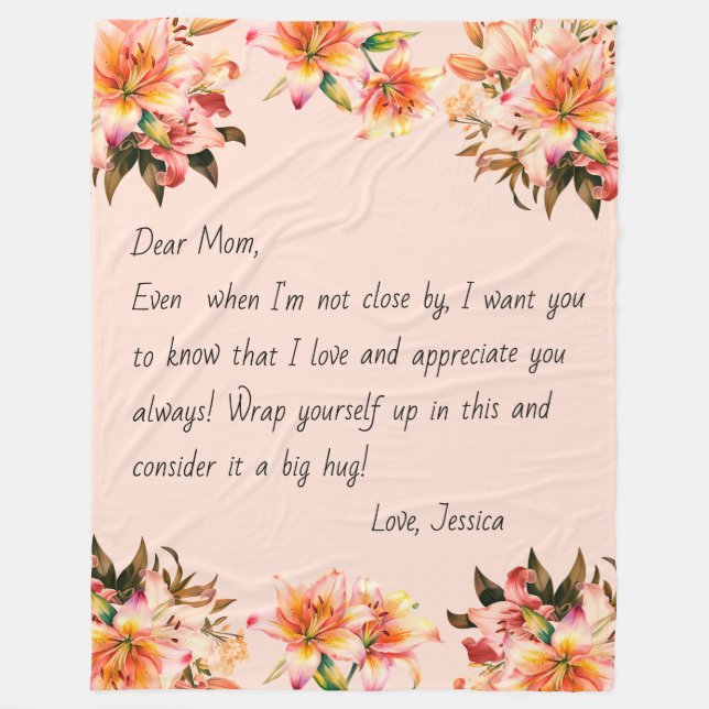 Couverture Polaire Lettre personnalisée à maman Fête des mères cadeau (Devant)