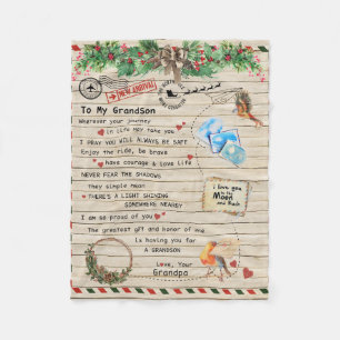 Couverture Polaire Lettre Personnalisée À Mon Petit-Fils De Grand-P
